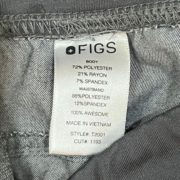 Men's Graphite Gray FIGS Scrubs Set - Cargo Scrub Pants & Scrub Top Large - Picture 4 of 7